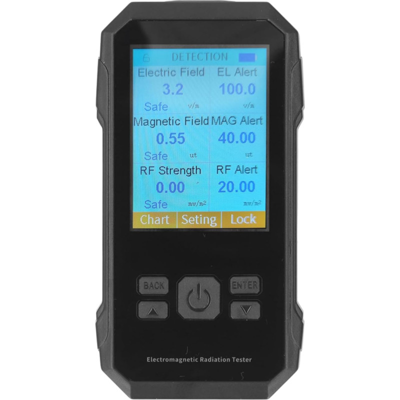 EMF Meter Digital LCD EMF Detector Checks 5G Signs and Radio Frequencies 10 GHz for Ghost Hunting in Home Office Outdoor (Black)