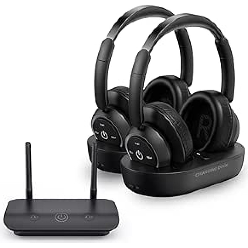 ZUPVIY Wireless Headphones TV Headphones Wireless for Seniors with Senior Charging Station Support Optical, AUX, RCA and USB, High Volume, No Audio Delay, Plug and Play