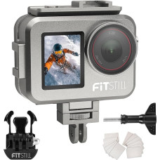 FitStill 263FT/80M wasserdichtes Gehäuse aus Aluminiumlegierung für DJI Osmo Action 5 Pro / Action 4, Schutzhülle mit 2 Cold Shoe Unsichtbares Tauchgehäuse für Osmo Action 5 Pro/4 Kamera-Zube