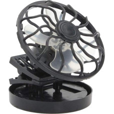 zalati Saulės ventiliatorius su saulės kolektoriumi ir klipu, skirtas skrybėlei, stovyklavimui, žygiams vasarą, juodas, vieno dydžio