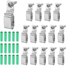 sourcing map 15 Stück Lichterketten-Aufhänger-Haken, LED-Lichtstreifenhalter für 8 x 13 mm breite Streifen, Edelstahl-Kordel-Organizer zum Aufhängen von Weihnachtslicht-Wand-Kabel-Lichterketten