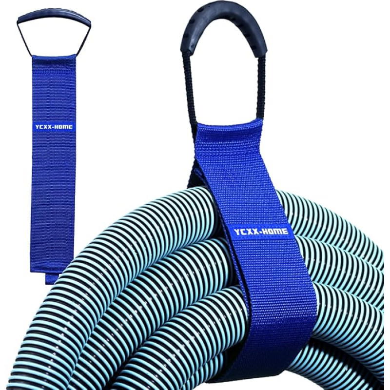 2 pakuočių sunkiųjų kabelių laikymo laikiklis, prailginimo kablys ir kilpa, kabelių organizatoriaus dirželis su rankena laidams, sodo žarnai, plaukimo ar garažo įrankiui (mėlyna)