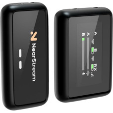 NearStream Wireless Lavalier Microphones with Noise Cancellation, 200M Transmission, LCD Display, Compact Wireless Lapel Mini Microphone System for Smartphone/DSLR/Camera/Podcast/Streaming (AWM20D)