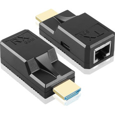 GINTOOYUN HDMI to RJ45 60m Extender 1080p HDMI to RJ45 Cable Extender Converter with Type-C Charging Cable for Computers, Laptops, Set-Top Boxes, TVs, Projectors etc.