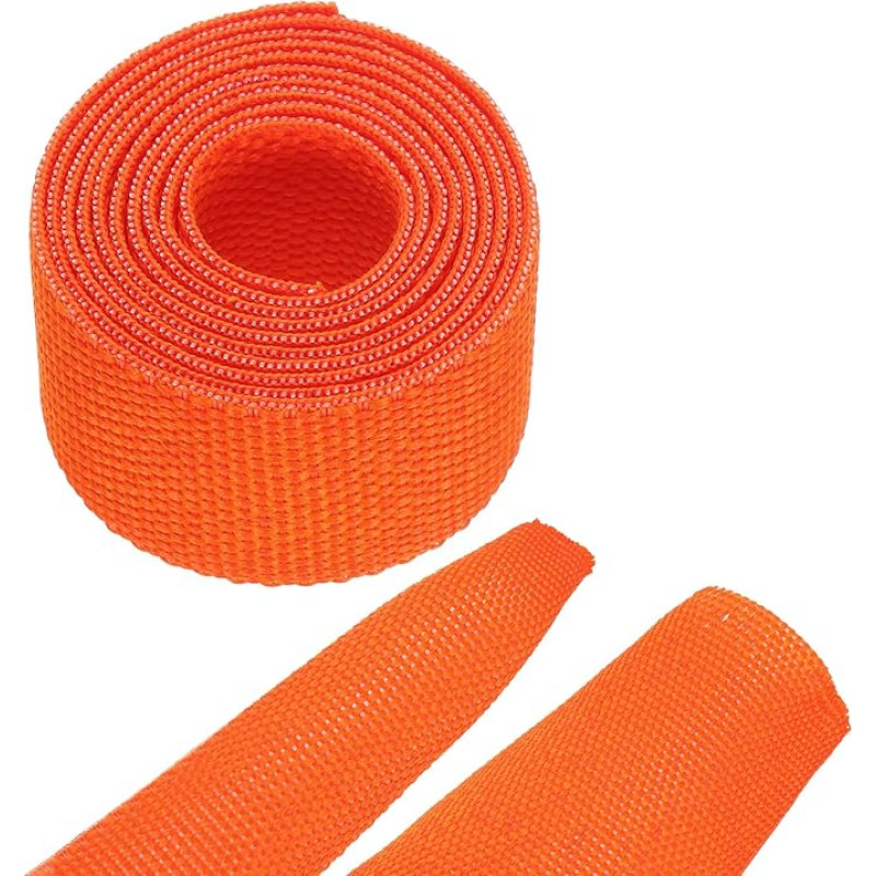 sourcing map Geflochtene Kabelhülsen, Schrumpfschlauch, 1,6 cm, 0,9 m, Orange, 2:1 Verhältnis, Schrumpfschlauch, Kabelschutz für Kabelbaumkabel, Netzwerkkabelschutz, Kabelmanagement
