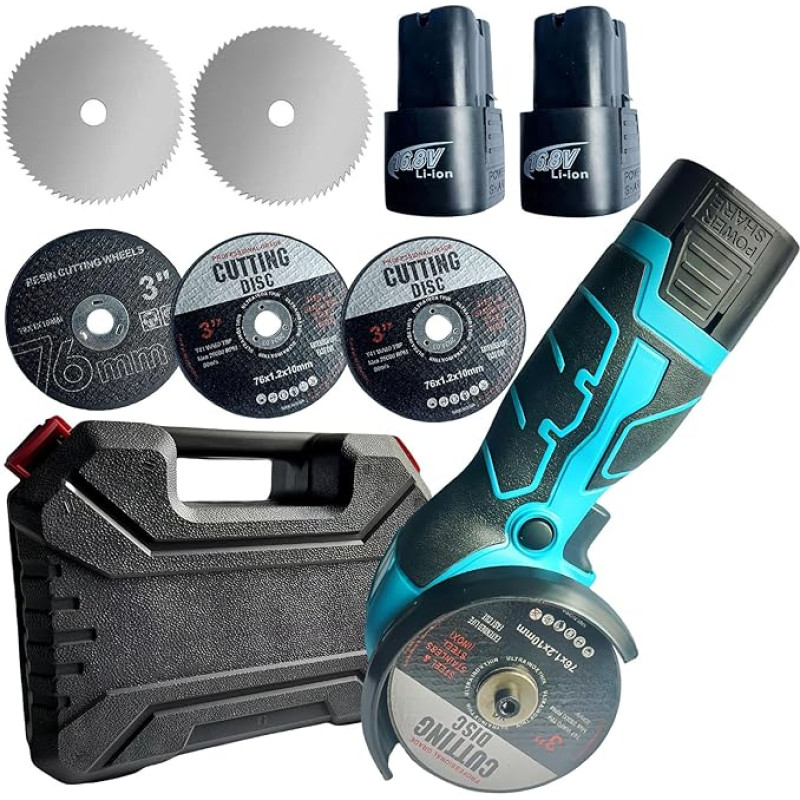 Mini Angle Grinder, 16.8 V Battery Mini Flex 28000 rpm/76 mm, Professional Mini Battery Angle Grinder Set, Suitable for Cutting and Polishing