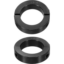 QUARKZMAN Pack of 2 Double Split Shaft Collar for 1-9/16 Inch Shaft, Two Piece Clamping Collar, 2-3/8 Inch Outer Diameter, 9/16 Inch Width, Black Oxide Steel Lock Collar Clamp, Set Screw Style
