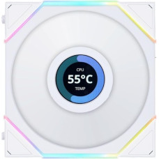 Lian Li UNI FAN TL LCD Series Fan, Pack of 3, Includes Controller, Standard Blade, Daisy Chaining, Fluid Dynamic Bearing, 120 mm, White