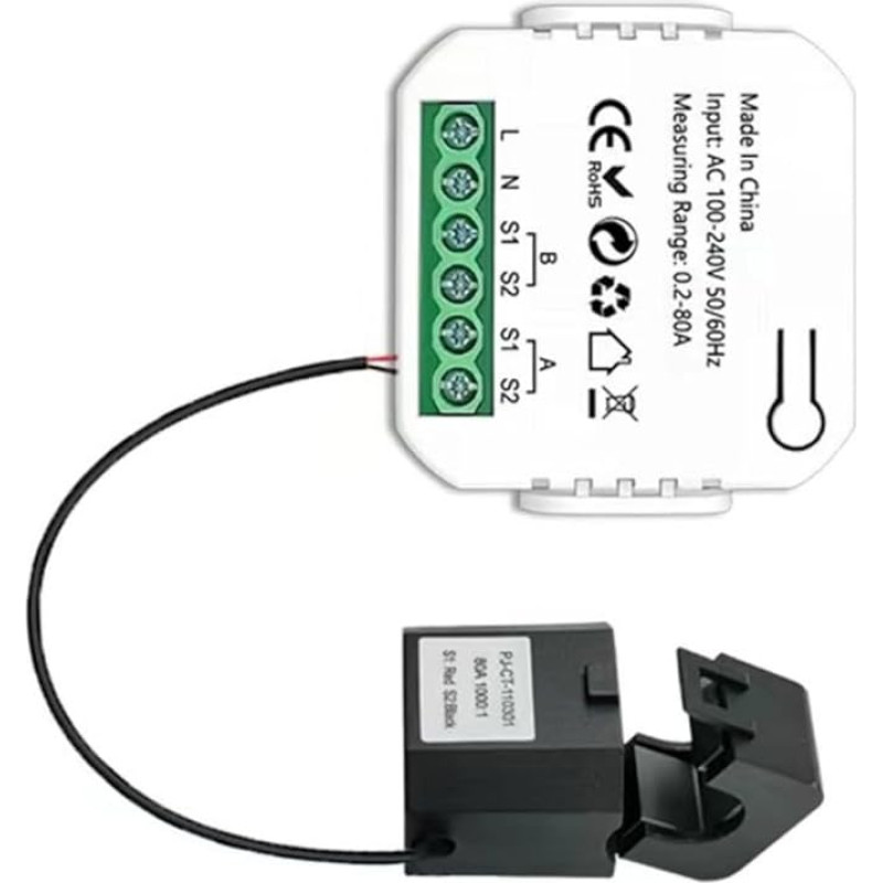 MEAKTSMI 1 kanalas /2 kanalai Energiezähler 80A Solarsysteme Stromerzeugungsverbrauchsüberwachungszähler Bidirektionaler Zähler