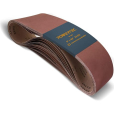 POWERTEC 110530 6 colių x 48 colių 80 grūdėtumo aliuminio oksido šlifavimo juosta, 10 vnt.