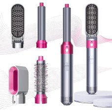Swetfela Hair Styler Set, Airstyler 5-in-1 with Round Brush Dryer Hair Styler Warm Air Brush Thermal Brush Airflow Curling Iron Automatic Volume Blow-Drying Brush for Straightening, Drying, Volume