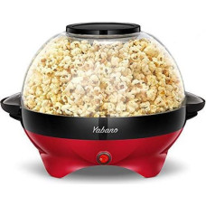 Yabano Popcorn Maker for Home, Popcorn Maker Machine with Sugar & Oil, Removable Heating Surface, 5 L Popcorn Popper, Non-Stick Coating, Large Lid as Serving Bowl, Space Saving Storage