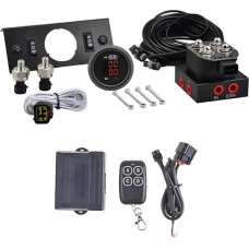 CVPX Luftfeder LUFTFEDERBEIN Universali oro važiavimo pakaba Dual Display Druckmesser Mit Magnetventil & Fernbedienung & Panel Schiff Typ Schalter KIT(Complete White)