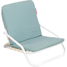 Flamingueo Lengvas paplūdimio krėslas sulankstomas nešiojimo rankena Poliesterio aliuminio audinys Paminkštinta pagalvėlė 62 x 51,5 x 49 cm