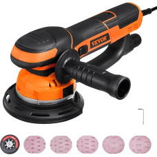 VEVOR Random Orbital Sander, 6 Inch DA & GA Dual Function 850W 7400RPM 6 Speed Orbital Sander with 10 Sandpapers, Dust Port for Detail Sanding in Woodworking