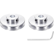 1 x vieno griovelio skriemulys, 10 mm fiksuotas skylė, 50 mm OD aliuminio lydinio mechaninis skriemulys su šešiakampiu veržliarakčiu 6 mm PU apvaliam diržui