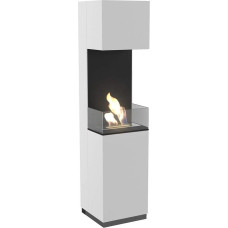 kratki Sierra Bio Fireplace TÜV, Ethanol Fireplace, 1700 mm x 405 mm, 0.5 L Container, Standing Fireplace with Glazing, White, Freestanding Decorative Standing Fireplace, Standard