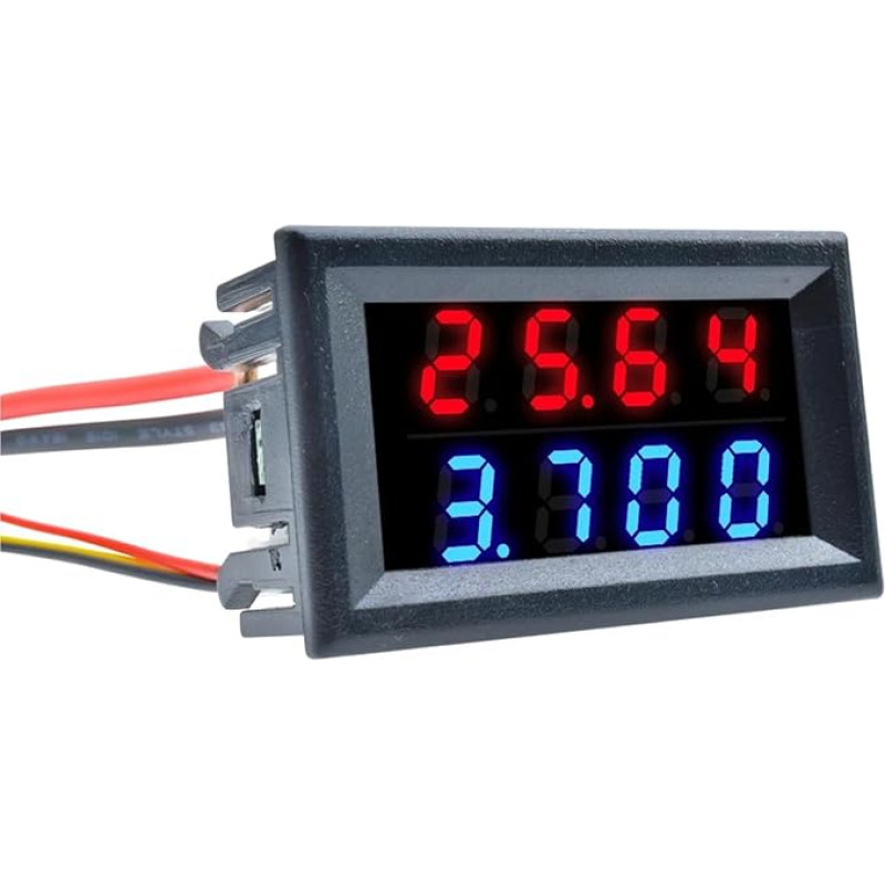 DC 100 V 200 V 10 A 0,28 Zoll Mini-Digital-Voltmeter-Amperemeter 4 Bit 5 Drähte Spannungs-/Strommessgerät Tester Blau Rot Dual-LED-Anzeige(4bit red blue,100V 10A)