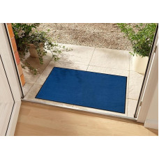 Hanse Home Washable Indoor and Outdoor Doormat Plain Door Mat Dirt Trapper Mat Dirt Trapper Mat Entrance Rug Non-Slip Sizes 80 x 120 cm Dark Blue