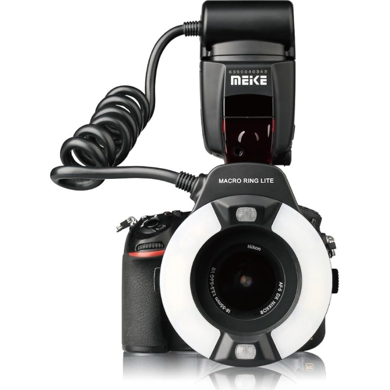 Meike MK-14EXT-N E-TTL Macro LED Ring Flash with LED AF Assist Lamp for Nikon DSLR Camera