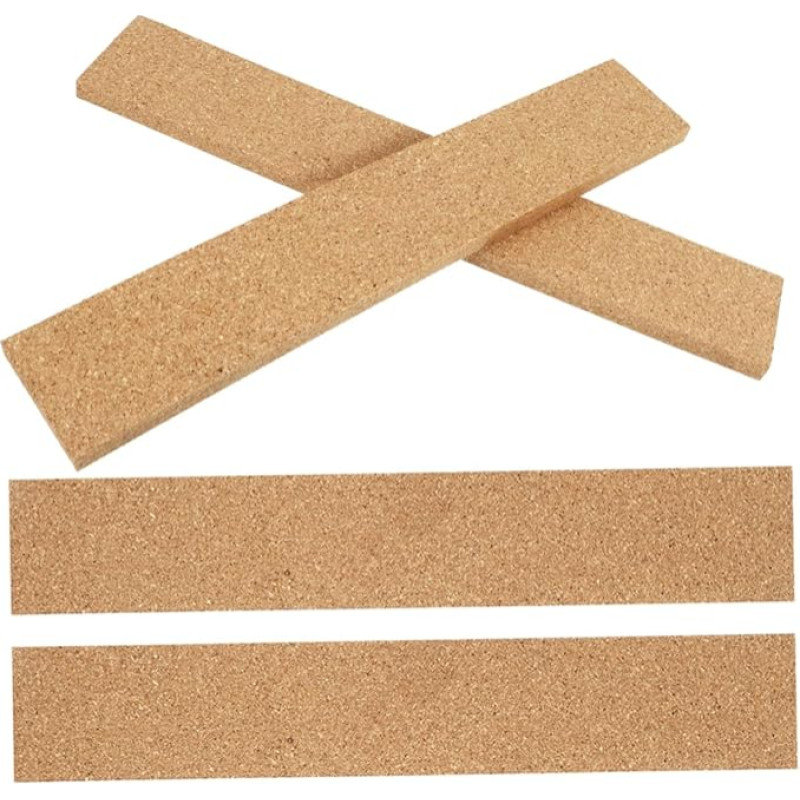 SHOWERORO Pack of 4 Self-Adhesive Cork Strips Office Bulletin Strips Felt Notice Board Strips Office Accessories Office Gadgets Photo Wall Cork Strips Frameless Memo Board Strips Light Brown