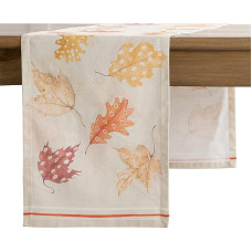 Maison d' Hermine stalo bėgikas 100 % medvilnės dekoratyvinis skalbiamas stalo bėgikas namams, virtuvei, valgomiesiems, vakarėliams ir stovyklavietėms, dovanoms Motinos dienai, rudens spalvoms 37x230 cm