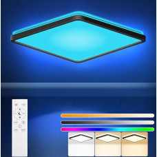 RDGOOD 24 W RGB LED Ceiling Light Dimmable with Remote Control, 2400 LM Ceiling Light LED Dimmable Colour Changing, 3000 K - 6500 K Panel Light for Living Room, Bedroom, Children's Room, Kitchen