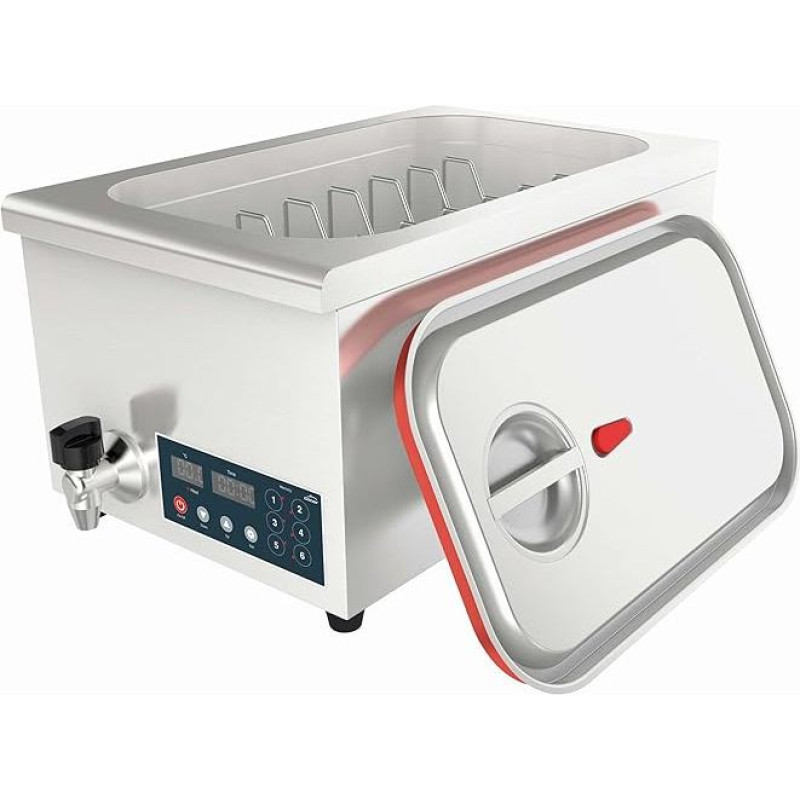 Lacor - 69492 - Sous Vide Professional Low Temperature Cooker for Cooking Vacuum Packed Foods in Stainless Steel, Hermetic Closure, Dimensions 62.5 x 36 x 30 cm, Grey