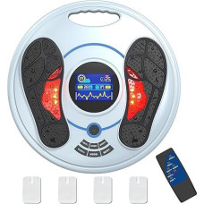 Creliver Medic Blood Circulation Stimulator Legs, EMS Foot Massager Electric with 4 TENS Electrode Pads, with 25 Modes/99 Levels - Stimulation Current Device Against Pain, Fatigue and Tension