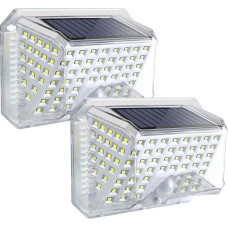 ROVLAK Solar Lights for Outdoor Use, Weatherproof LED Solar Lights, 270° Lighting, Waterproof Wall Light, Solar Lights with Motion Sensor, Wall Mounting, Garden Lanterns for Garden, Bamboo Balcony,