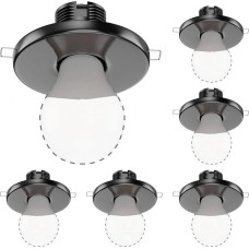 ledscom.de Tela Recessed Ceiling Light Porcelain Glossy Black Round 99 mm Diameter 1x E27 Max. 60 W Pack of 6
