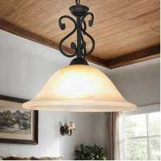 Black Pendant Light with Alabaster Glass 1/4/754 Ceiling Lamp, country house style hanging ceiling light pendant lamp for Dining Room Living Room Kitchen
