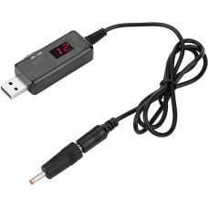 USB 9 V į 12 V nuolatinės srovės pakopinis keitiklis Transformatorius Įkrovimo įtampos keitiklio kabelis su LED ekranu