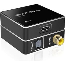 SMSL PO100 2024 XU316 skaitmeninis analoginis garso keitiklis, MQA dešifravimas USB-Toslink koaksialinis/optinis garso adapteris, mini USB-koaksialinio kabelio adapteris mobiliajam telefonui/kompiuteriui/plokšteliui/streameriui (juodas)