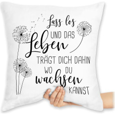 Pagalvėlė 40 x 40 cm Dekoratyvinė pagalvėlė - Pareiškimas su posakiais - Lass los Dandelions - Juoda - 40 x 40 cm - Balta - Posakiai Dandelion Posakiai Laimingų Naujųjų Metų Juokinga Audinys Maišelis Juokinga