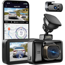ARPHA D25 5K Dash Cam Car Front Rear 4K + 1080P, Built-in 128G eMMC, 5.8G WiFi, GPS, Car Camera with 3 Inch IPS Screen, WDR, Night Vision, G-Sensor, Loop Recording