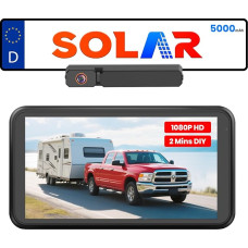 Foxpark Wireless Solar Reversing Camera: Two-Minute Quick Installation & HD 1080P with 5 Inch Monitor, Powerful Night Vision, IP69K Car Waterproof Reversing Camera Radio Set for Motorhome, Truck