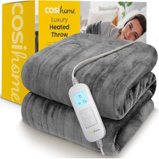 Cosi Home XL heated throw, 180 x 130 cm, extra large electric heating blanket with automatic shut off, washable blanket with digital operation, timer and 9 heat settings