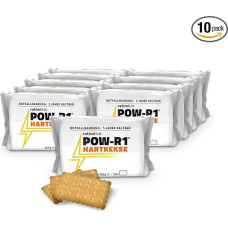 ration1 Packaged Biscuits, Pack of 10, POW-R1® Hard Biscuits, Armoured Plates, German Armed Forces, 14 x Crispy Cookies per Pack (155 g), Butter Biscuit Flavour, 5 Year Shelf Life, for Outdoor,