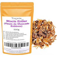 500g Ganze Macis - Ganze Muskatblüten - Intensyvus aromatas ir kvapas - 100% Natūralus, švarus ir be jokių kitų medžiagų | TazarinLtd
