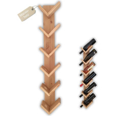 VieDéco Sieninė vyno lentyna 6 buteliams, pagaminta iš medžio, siaura sieninė vyno lentyna, sieninė vyno lentyna, vyno stovas, vyno stovas, vyno stovas, vyno stovas, vyno stovas, butelių stovas ant sienos