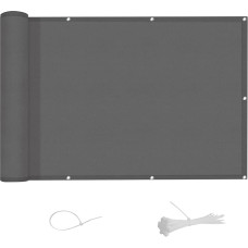 LOVE STORY Balcony Privacy Screen, 100 x 500 m, PES Balcony Cover, Balcony Cover, Balcony Panels, Balcony Cladding, UV Protection, Wind and Weatherproof, with Cable Ties for Balcony Railings, Dark