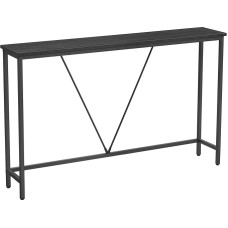 VASAGLE Konsolinis staliukas, prieškambario staliukas, siauras sofos staliukas, šoninis staliukas, skirtas svetainei, prieškambariui, prieangiui, įėjimo zonai, lengvai surenkamas, antracito pilkos/juodos spalvos, LNT020B04