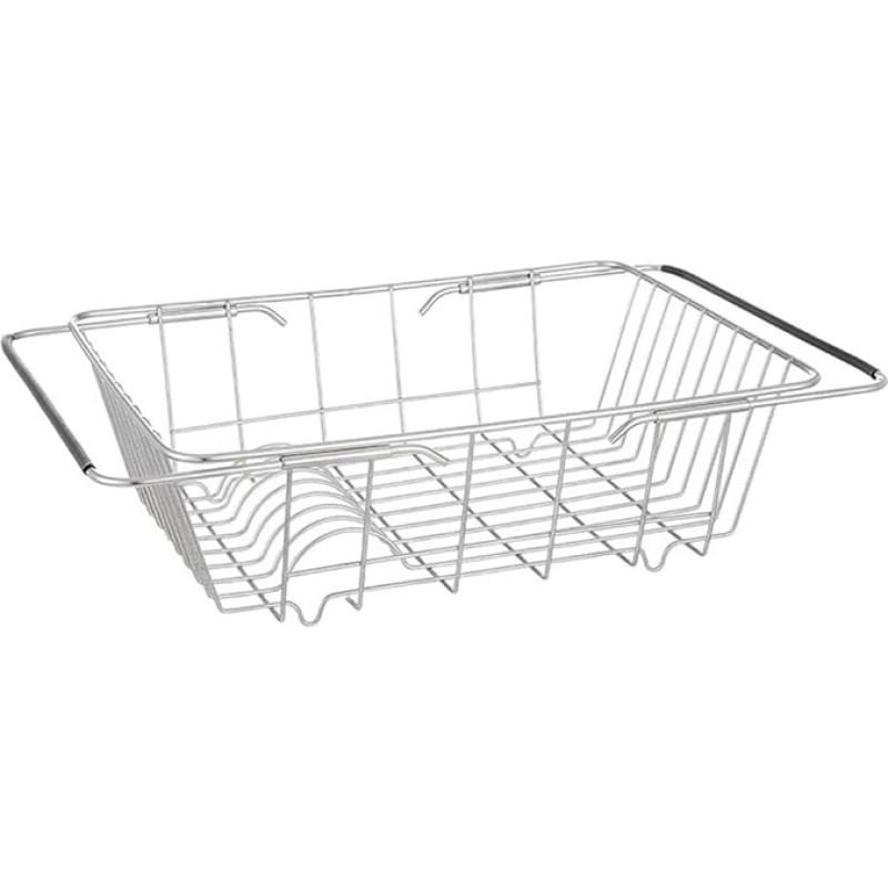 UsmAsk Erweiterbarer Geschirrtrockner über der Spüle, Abtropfgestell aus Edelstahl für die Küche in der Spüle oder auf der Theke