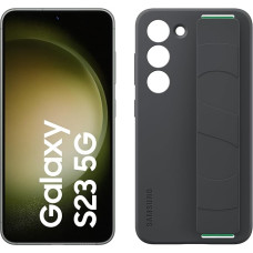 Samsung Galaxy S23 AI Android Smartphone, 128 GB, 3,900 mAh Battery, Smartphone without Contract, Green + Silicone Grip Case, Black