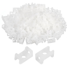 sourcing map Cable Tie Base Saddle Mount Wire Holder 12.7x7x5.7mm Wire Clips Organizer Mounts for Electronic Wires White 0.12