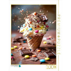 CALVENDO Puzzle Ice Cream with Colourful Chocolate Lenses and Chocolate Chips Topping | 1000 Pieces Laying Size 64 x 48 cm Photo Puzzle for Happy Hours