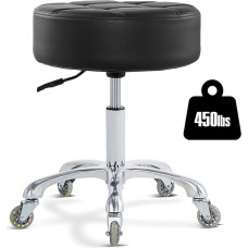 Ainilaily Rolling Taburetė su ratukais Storas pagalvėlė Heavy Duty Kosmetologo hidraulinė kėdė taburetė darbui Medicina Tatuiruotė Salonas Biuras Juoda