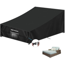 SIMPHAUS Protective Cover Garden Lounger Cover for Double Lounger Outdoor 2 People, Waterproof Cover Sun Lounger, Windproof, UV-Resistant, 420D Oxford Fabric, 210 x 150 x 40/90 cm
