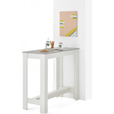 MODESTO Bar Table in Concrete Look / White - Modern High Table for Kitchen and Dining Room - 115 x 103 x 50 cm (W x H x D)
